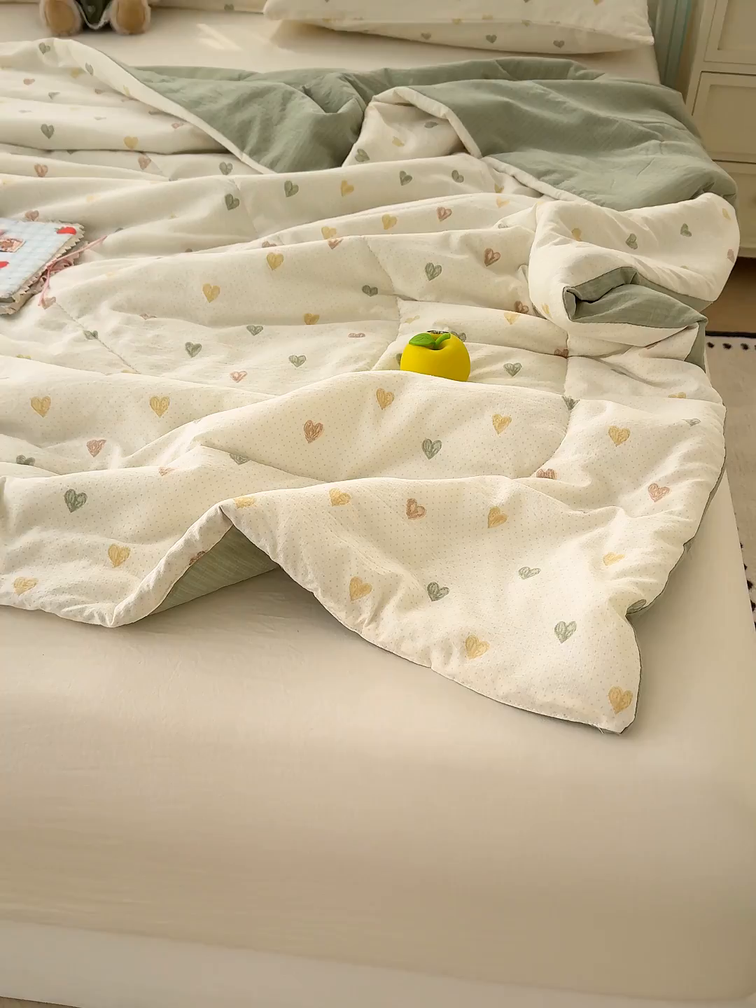 91家纺网 家纺一手货源 找家纺 弗苓家纺 2026新款A类云感有氧双层纱夏被夏凉被 心动