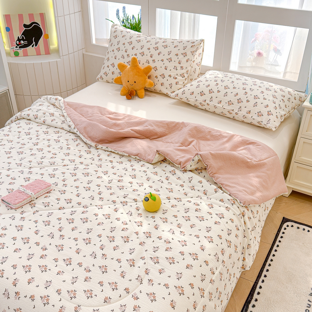 91家纺网 家纺一手货源 找家纺 弗苓家纺 2026新款A类云感有氧双层纱夏被夏凉被 苏瑾