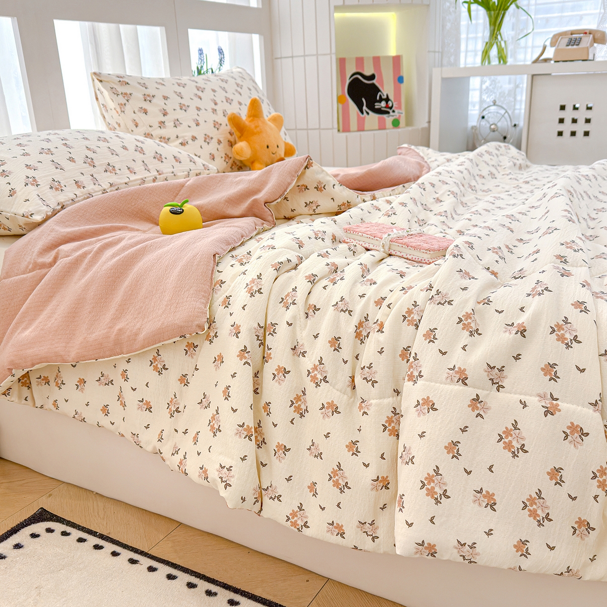 91家纺网 家纺一手货源 找家纺 弗苓家纺 2026新款A类云感有氧双层纱夏被夏凉被 苏瑾