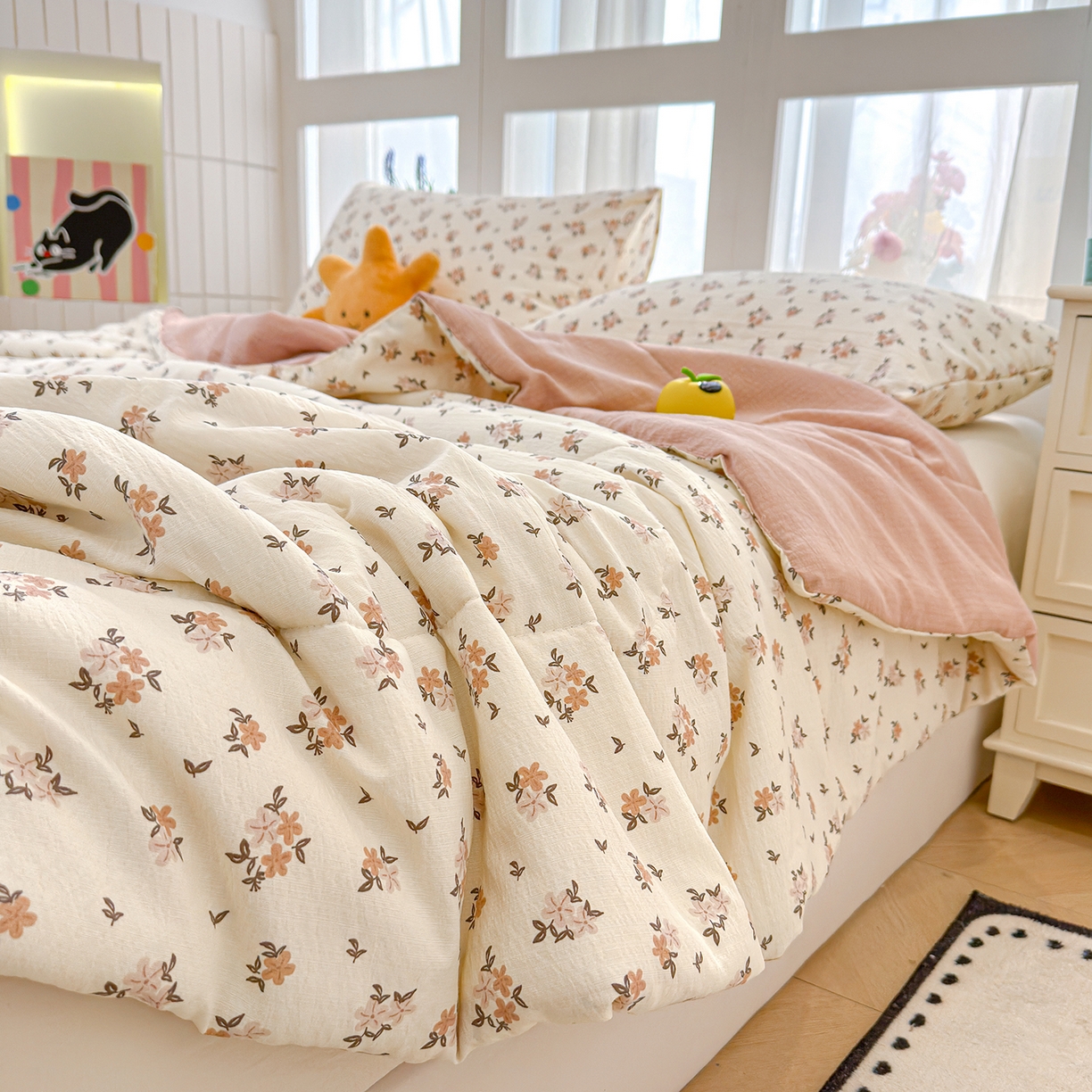 91家纺网 家纺一手货源 找家纺 弗苓家纺 2026新款A类云感有氧双层纱夏被夏凉被 苏瑾