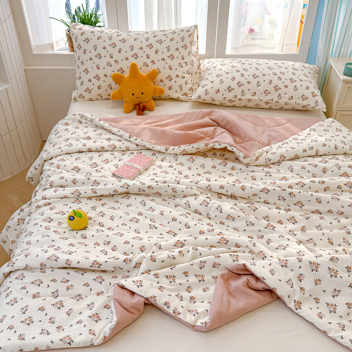 91家纺网 家纺一手货源 找家纺 弗苓家纺 2026新款A类云感有氧双层纱夏被夏凉被 苏瑾