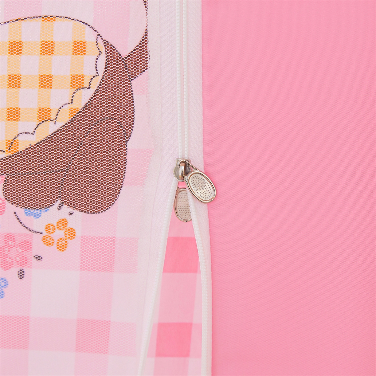 91家纺网 家纺一手货源 找家纺 迪凡保罗蚊帐 2026新款2606专版卡通回底全底AB版遮光帘坐床蚊帐 拉拉狗-带床帘