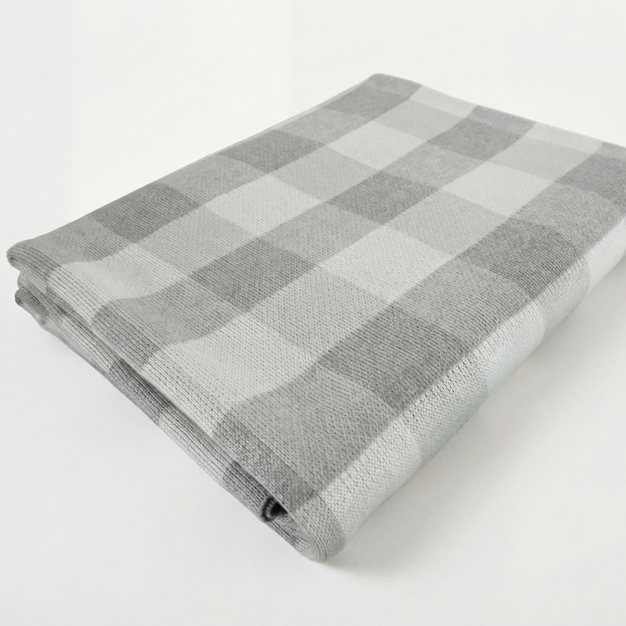 91家纺网 家纺一手货源 找家纺 暖绵绵家纺 2026新款丝光棉格子盖毯-艾利欧 麻灰
