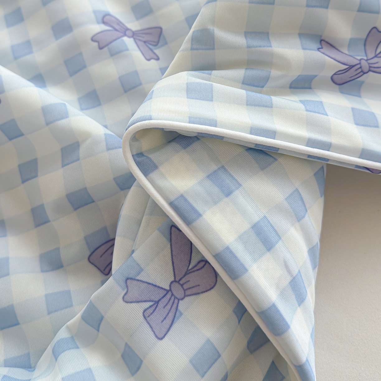 91家纺网 家纺一手货源 找家纺 弗苓家纺 2026新款麻绳款锦氨凉感丝夏被夏凉被空调被 蝴蝶结