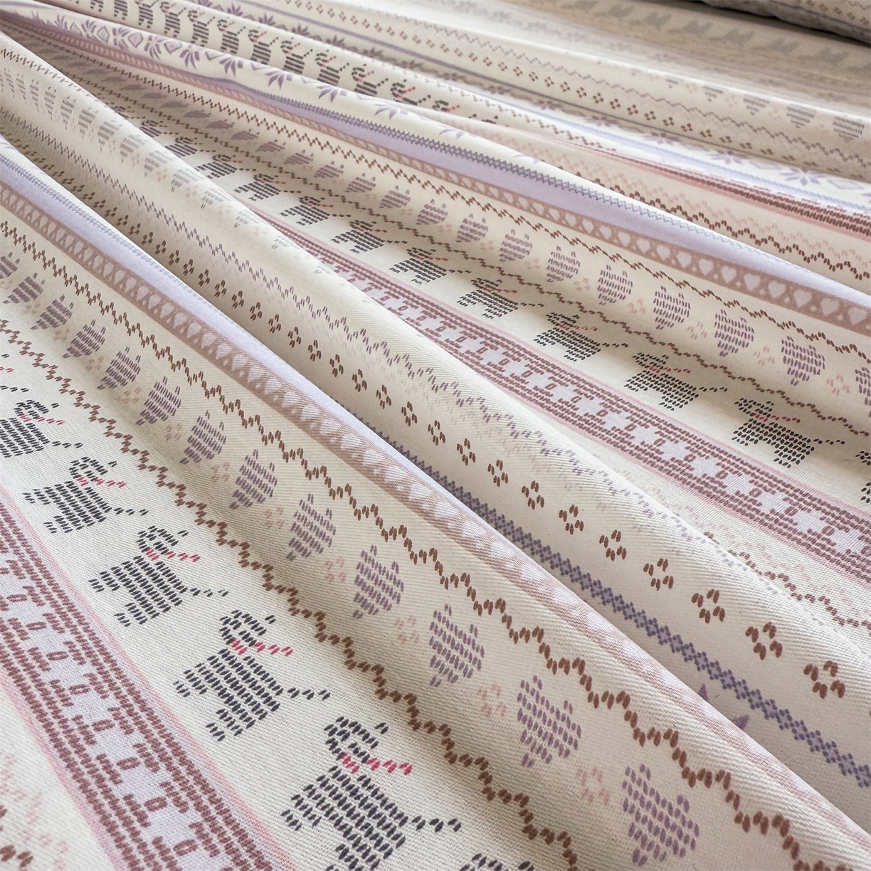 91家纺网 家纺一手货源 找家纺 晨晨家纺 2026春夏新款小清新全棉纯棉印花床单三件套 波西米亚