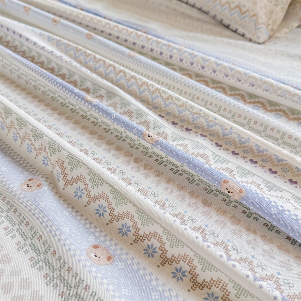 91家纺网 家纺一手货源 找家纺 晨晨家纺 2026春夏新款小清新全棉纯棉印花床单三件套 塞浦路斯