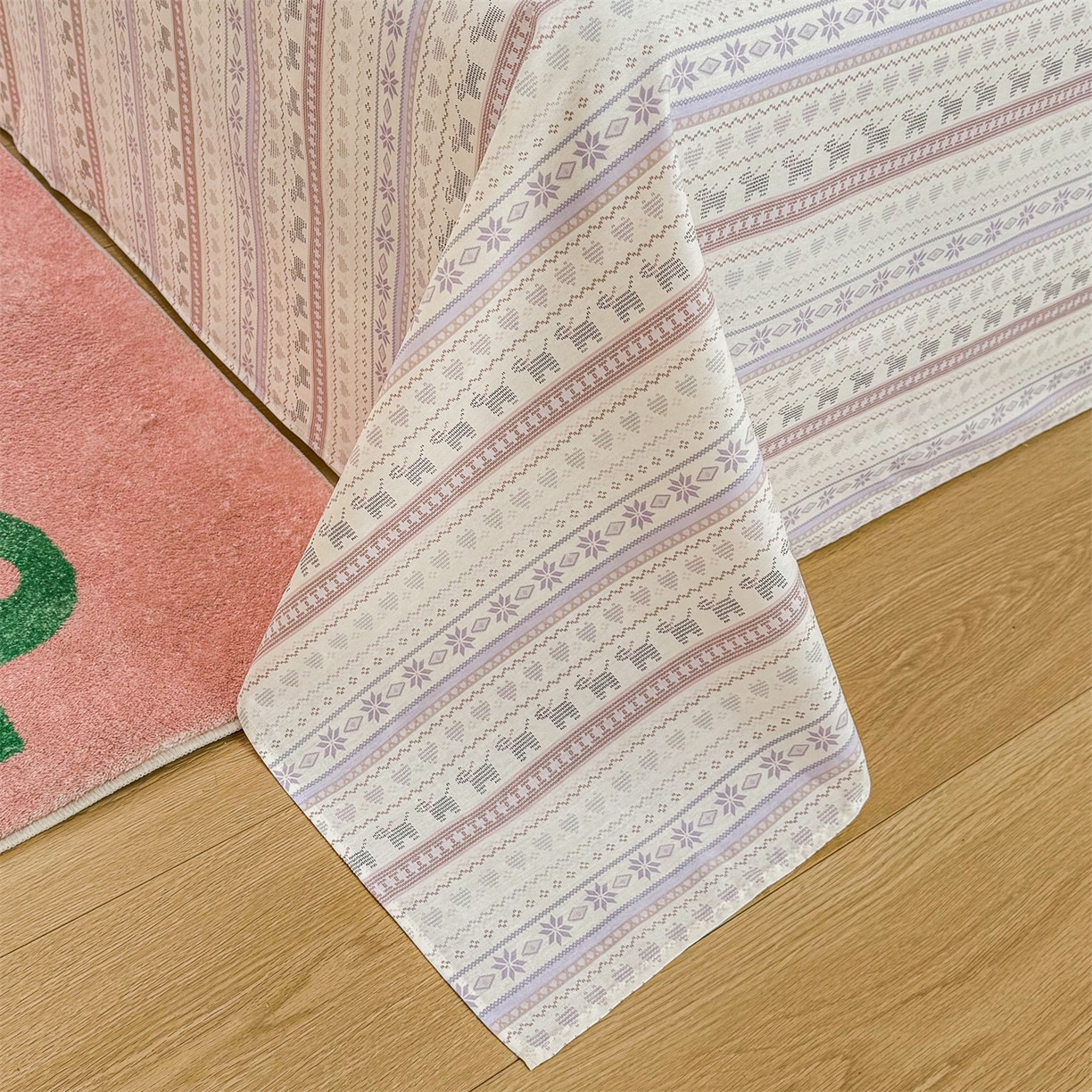 91家纺网 家纺一手货源 找家纺 晨晨家纺 2026春夏新款小清新全棉纯棉印花床单三件套 波西米亚