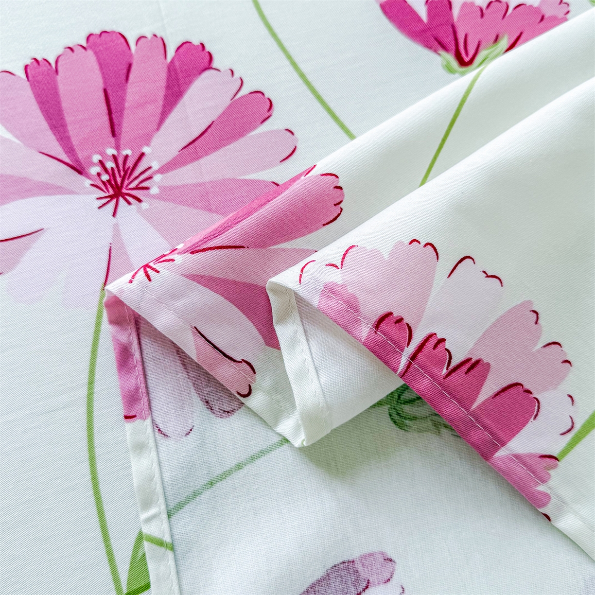 91家纺网 家纺一手货源 找家纺 晨晨家纺 2026春夏新款小清新全棉纯棉印花床单三件套 晚风轻漫