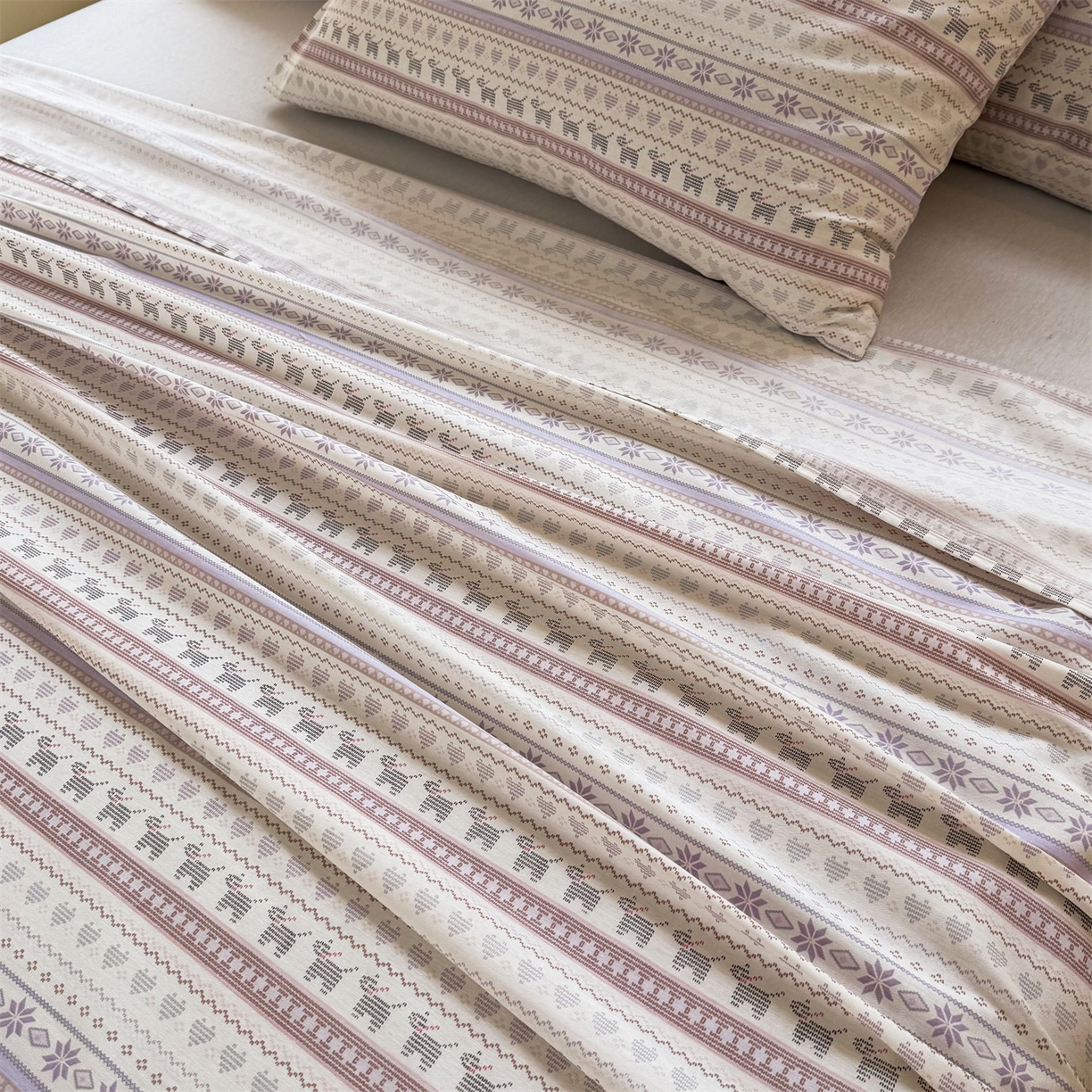 91家纺网 家纺一手货源 找家纺 晨晨家纺 2026春夏新款小清新全棉纯棉印花床单三件套 波西米亚