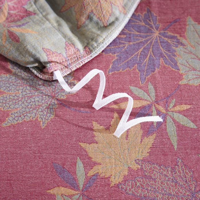 91家纺网 家纺一手货源 找家纺 云天家纺 2026新款A类全棉纯棉色织提花双层纱纽扣款四件套 枫林露