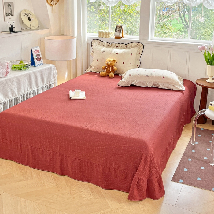 91家纺网 家纺一手货源 找家纺 （总）利禾家纺 2026新款法式花边泡芙纱夏被四件套