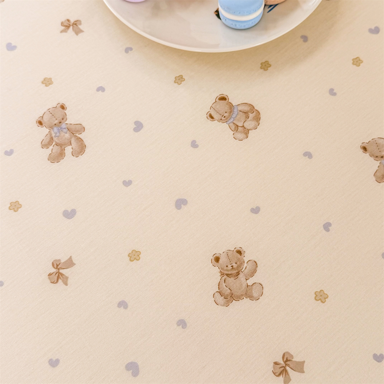 91家纺网 家纺一手货源 找家纺 晨晨家纺 2026春夏新款小清新全棉纯棉印花床单三件套 泡泡熊