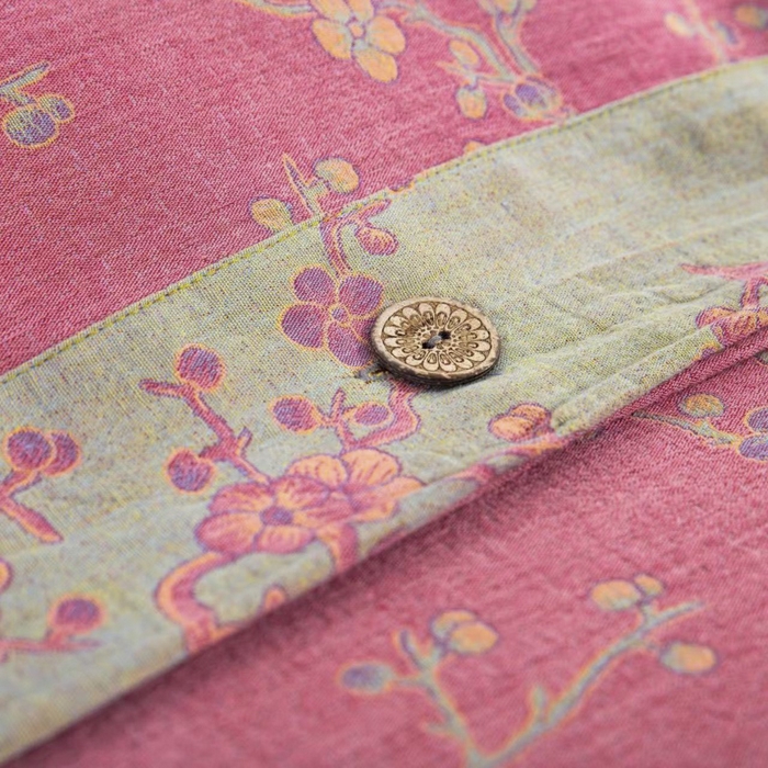 91家纺网 家纺一手货源 找家纺 云天家纺 2026新款A类全棉纯棉色织提花双层纱纽扣款四件套 醉梅