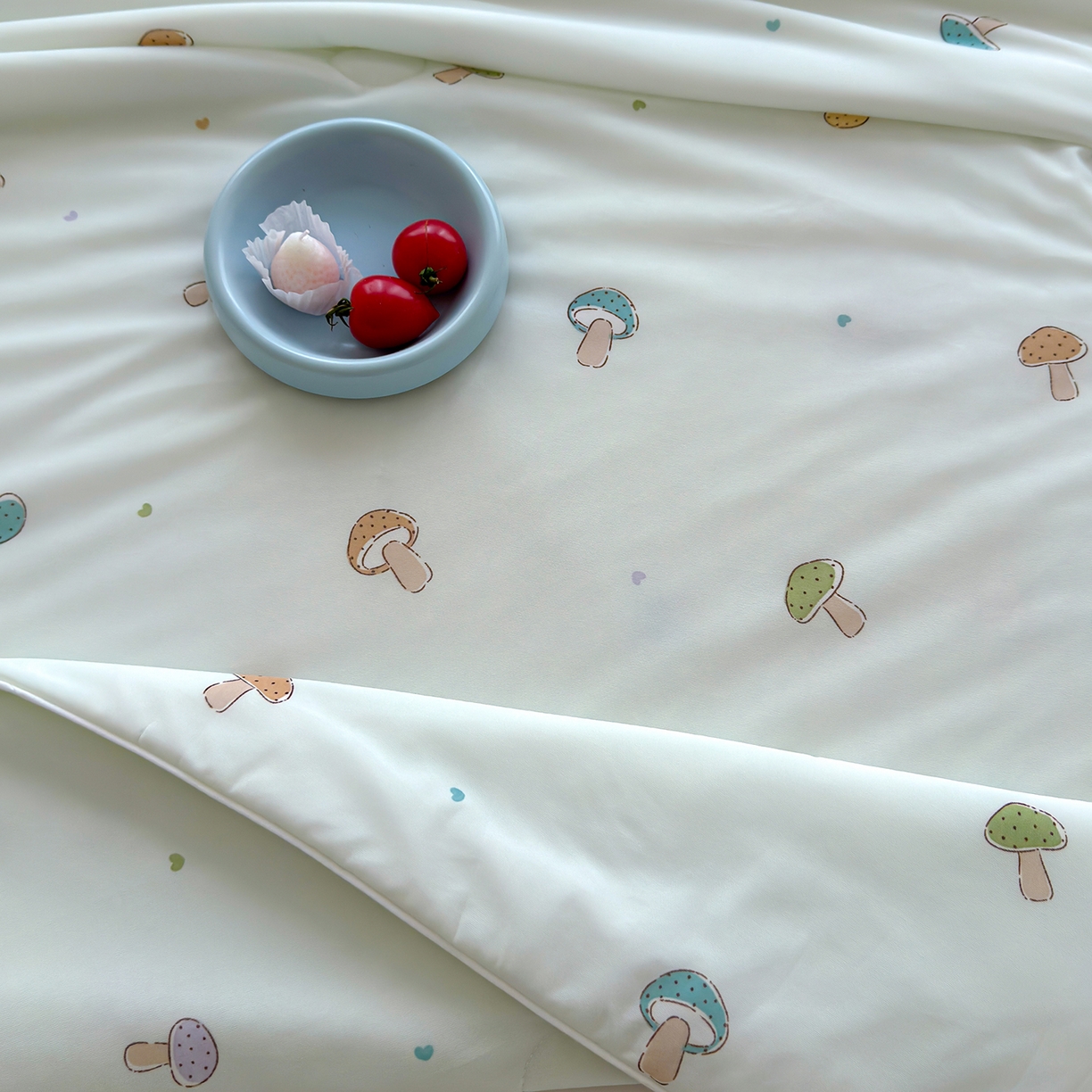 91家纺网 家纺一手货源 找家纺 弗苓家纺 2026新款麻绳款锦氨凉感丝夏被夏凉被空调被 小蘑菇