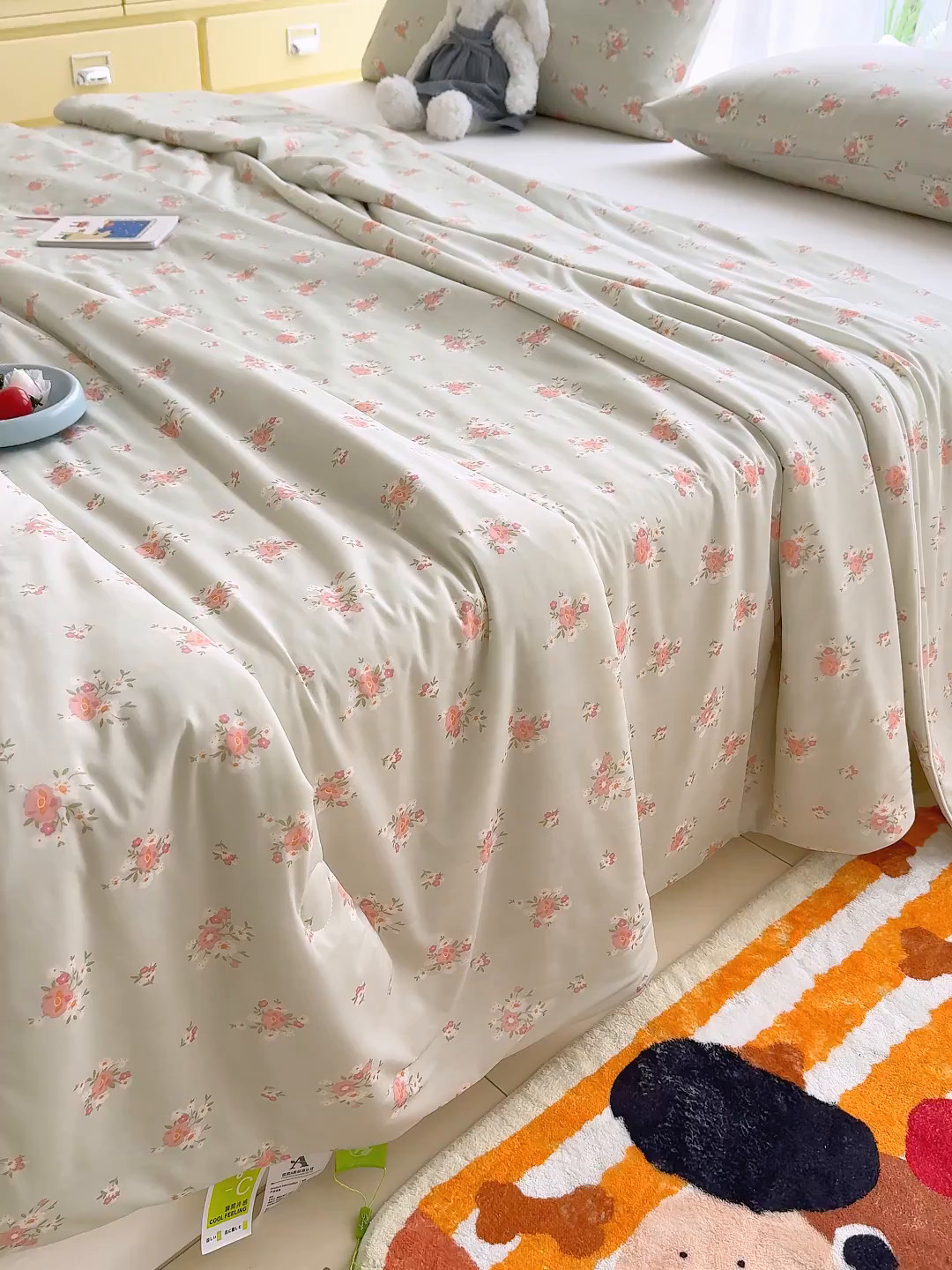 91家纺网 家纺一手货源 找家纺 弗苓家纺 2026新款麻绳款锦氨凉感丝夏被夏凉被空调被 春意