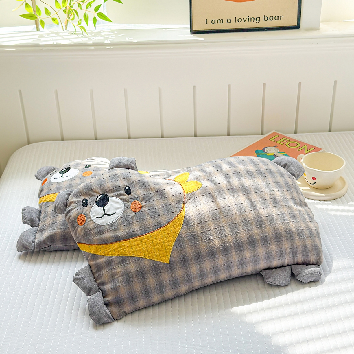 91家纺网 家纺一手货源 找家纺 （总）梦叶草 2026新款全棉贴布绣哈尼熊荞麦枕