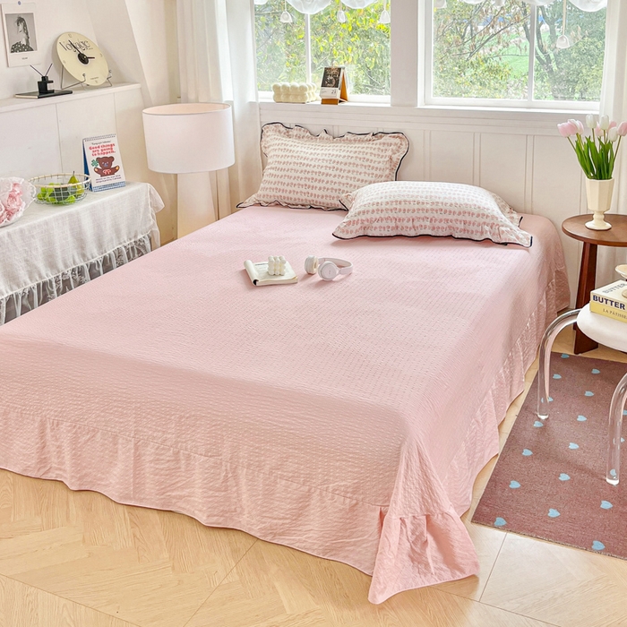 利禾家纺 2026新款法式花边泡芙纱夏被四件套 花海