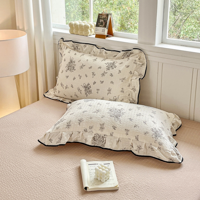 91家纺网 家纺一手货源 找家纺 利禾家纺 2026新款法式花边泡芙纱夏被四件套 南洋