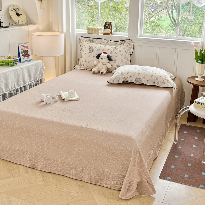 利禾家纺 2026新款法式花边泡芙纱夏被四件套 南洋