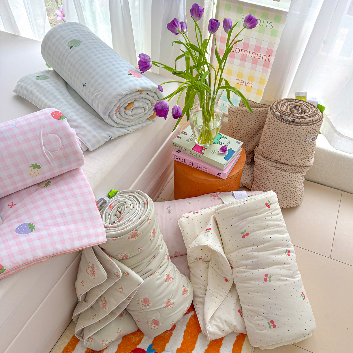 91家纺网 家纺一手货源 找家纺 弗苓家纺 2026新款麻绳款锦氨凉感丝夏被夏凉被空调被 组合图