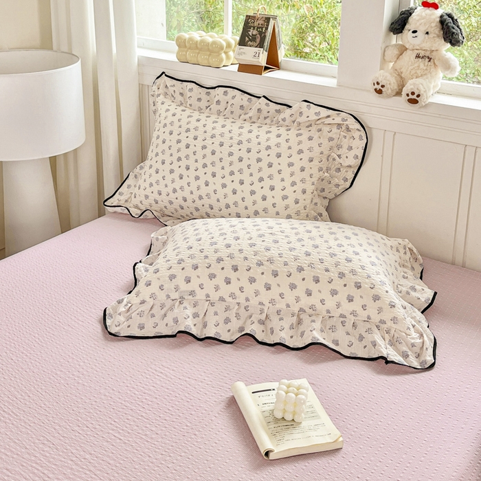 91家纺网 家纺一手货源 找家纺 利禾家纺 2026新款法式花边泡芙纱夏被四件套 香雪