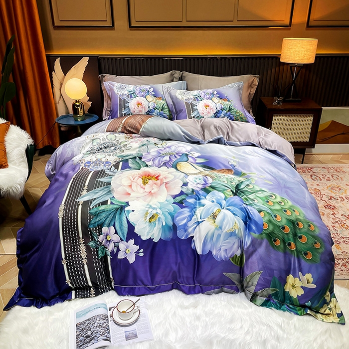 91家纺网 家纺一手货源 找家纺 （总）玉相逢 2026春夏新品水洗仿天丝数码凉感丝四件套系列