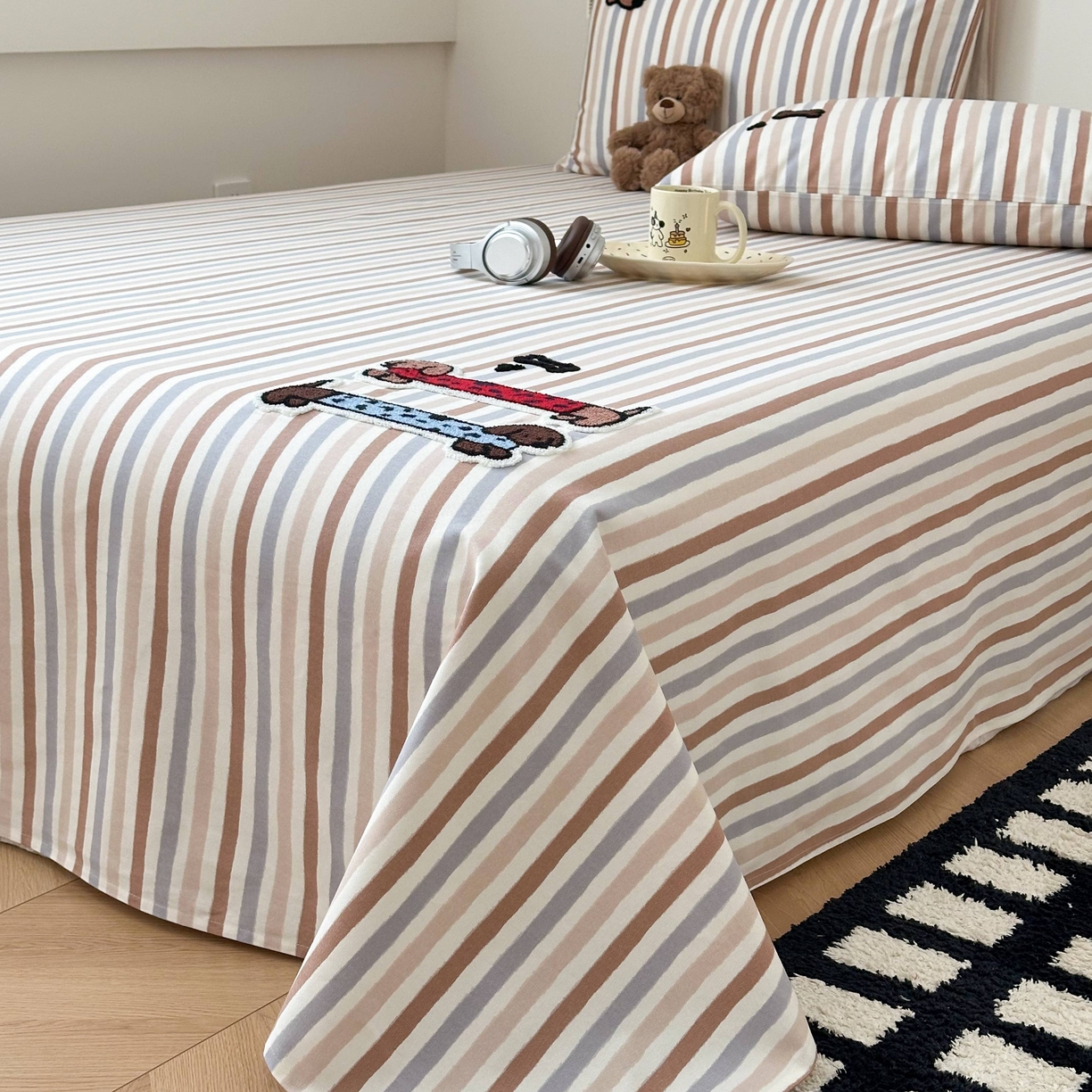 91家纺网 家纺一手货源 找家纺 （总）珺柔家纺 2026新款全棉老粗布床单床笠三件套