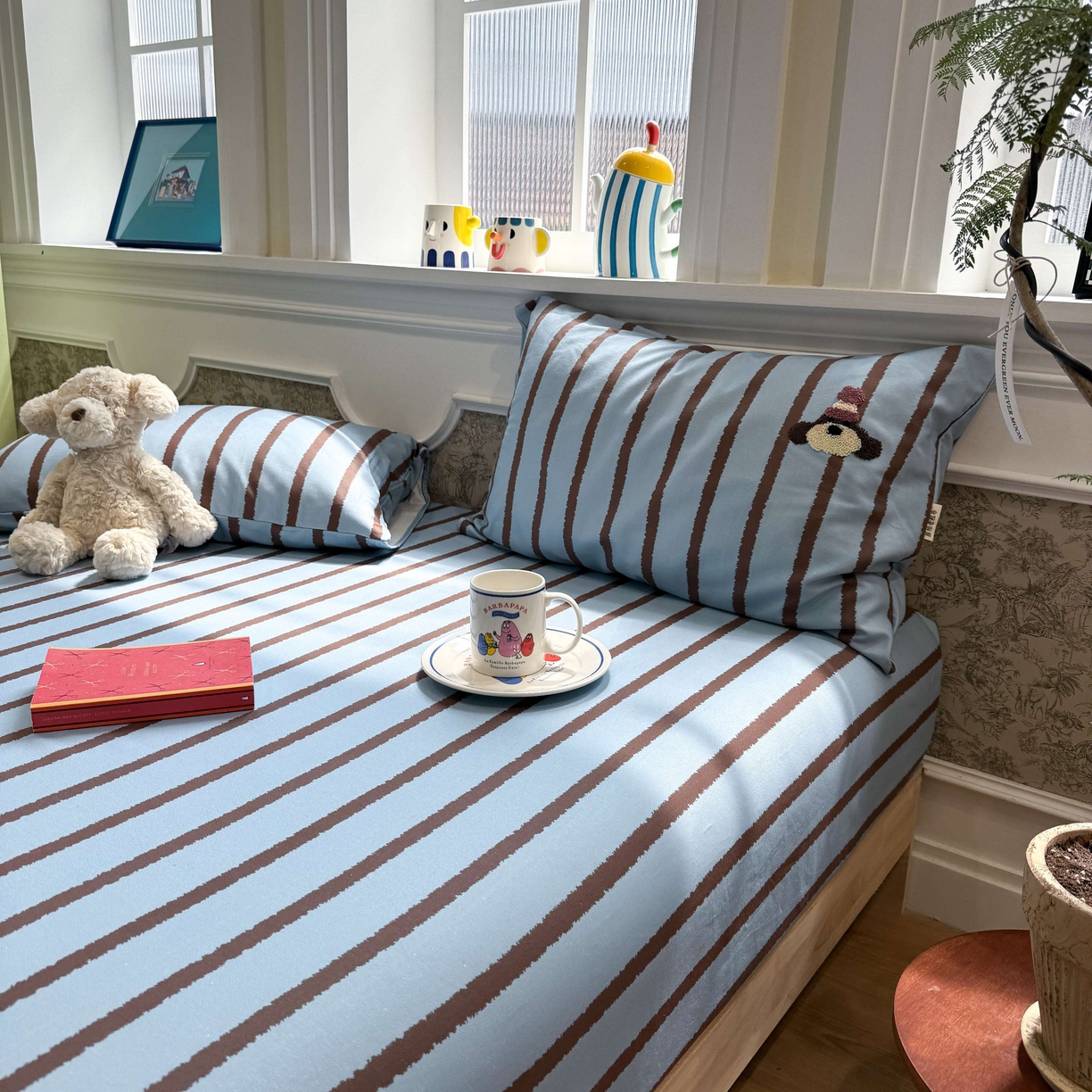 91家纺网 家纺一手货源 找家纺 珺柔家纺 2026新款全棉老粗布床单床笠三件套 小可爱