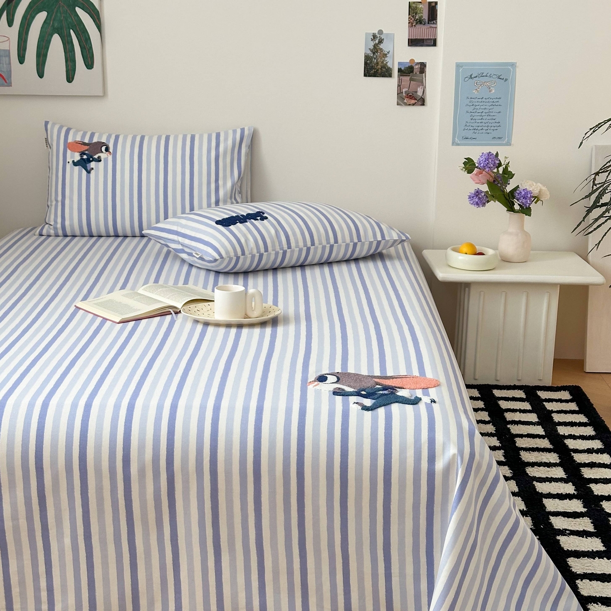 91家纺网 家纺一手货源 找家纺 珺柔家纺 2026新款全棉老粗布床单床笠三件套 朱迪