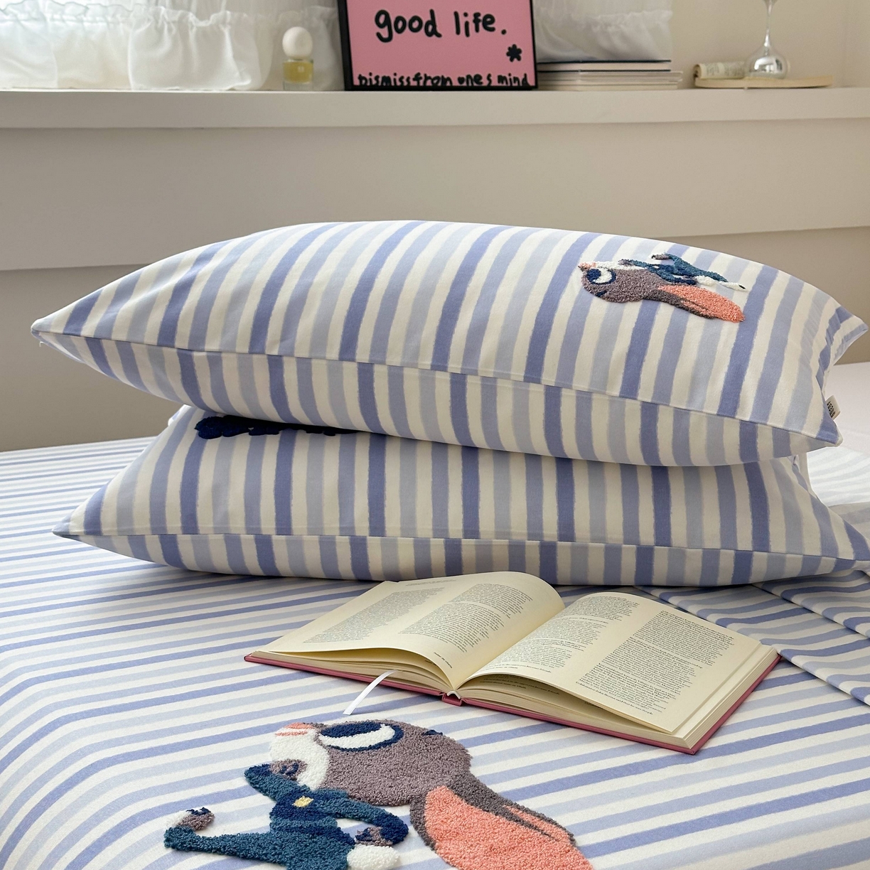 91家纺网 家纺一手货源 找家纺 珺柔家纺 2026新款全棉老粗布床单床笠三件套 朱迪