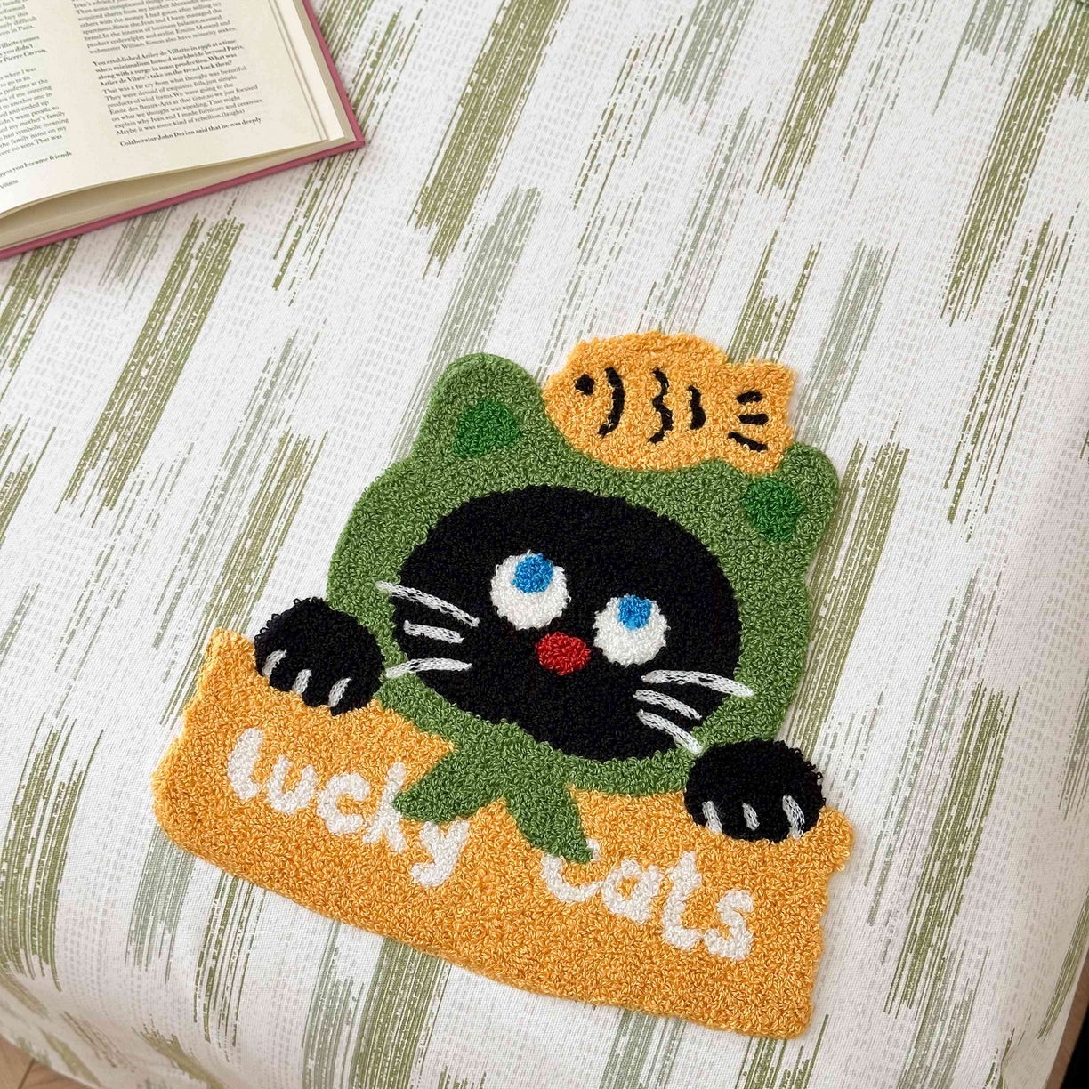 91家纺网 家纺一手货源 找家纺 珺柔家纺 2026新款全棉老粗布床单床笠三件套 幸运猫猫