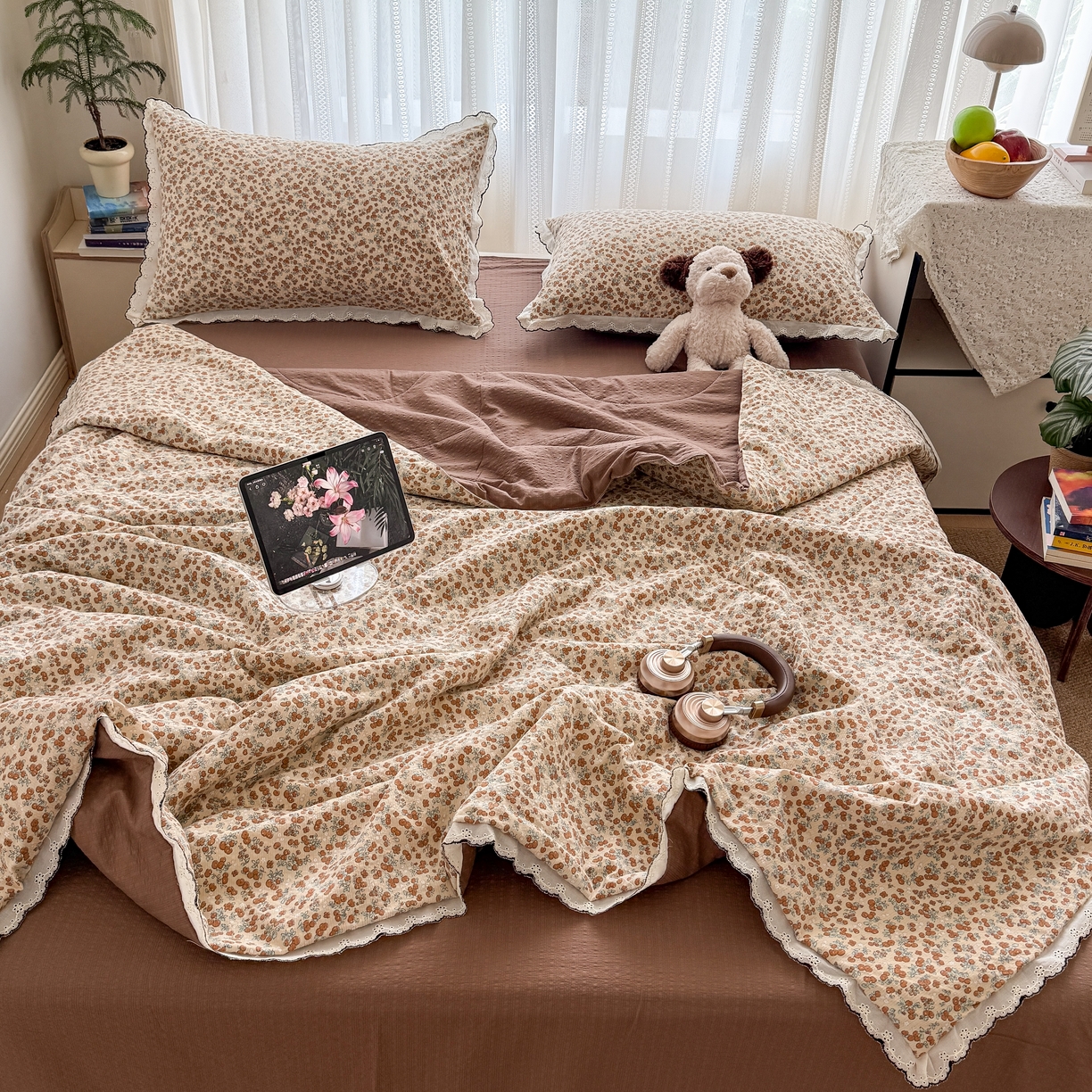 91家纺网 家纺一手货源 找家纺 （总）欧尚 2026新款蕾丝花边夏被款四件套