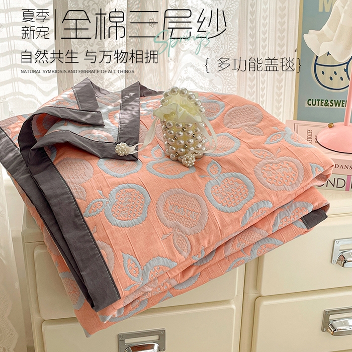 91家纺网 家纺一手货源 找家纺 （总）云天家纺 2026新款A类全棉三层纱多功能毛巾被（盖毯床单夏被）