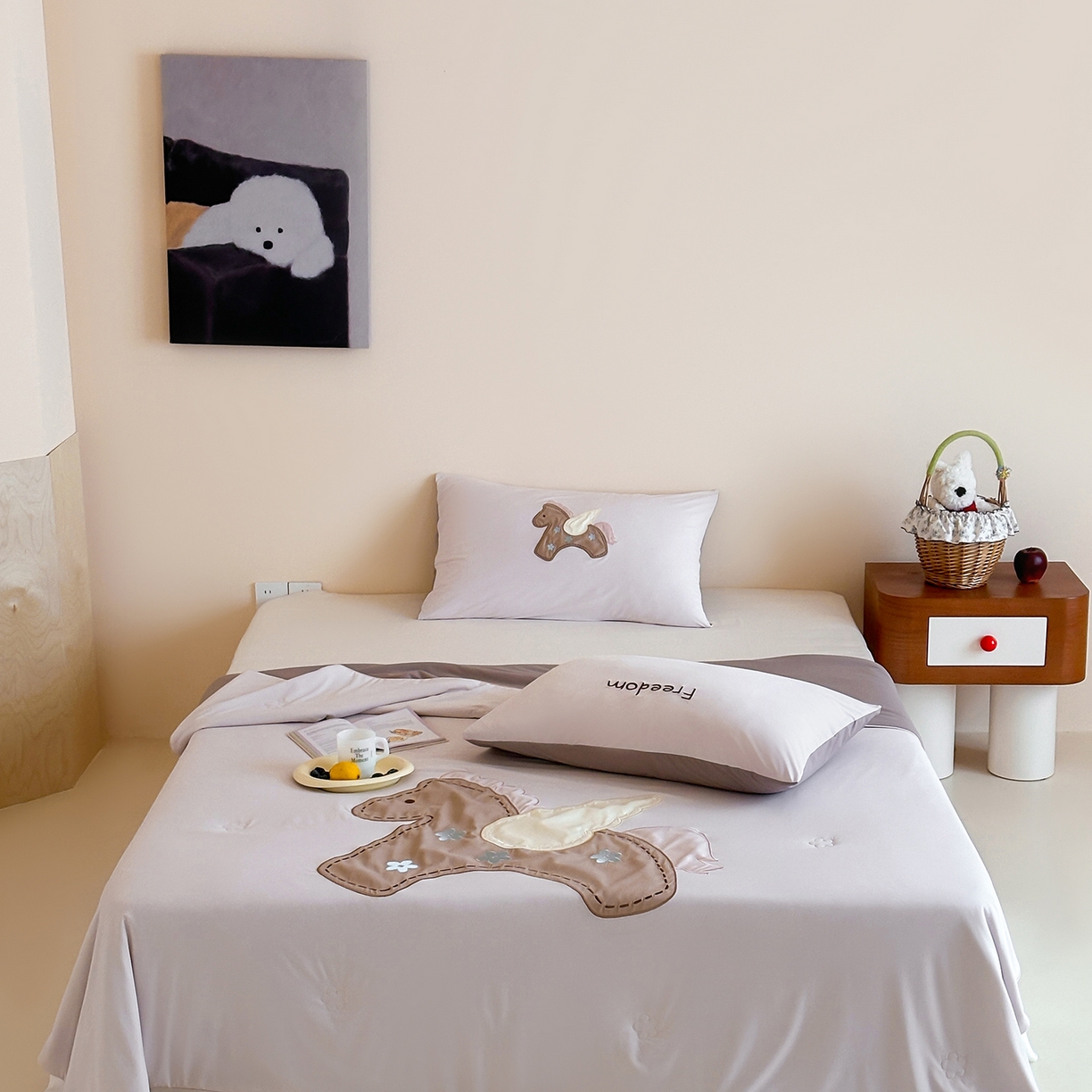 傲蕾良品 2026新款冰冰鸭即刻凉感夏被-成人尺寸 小马哒哒