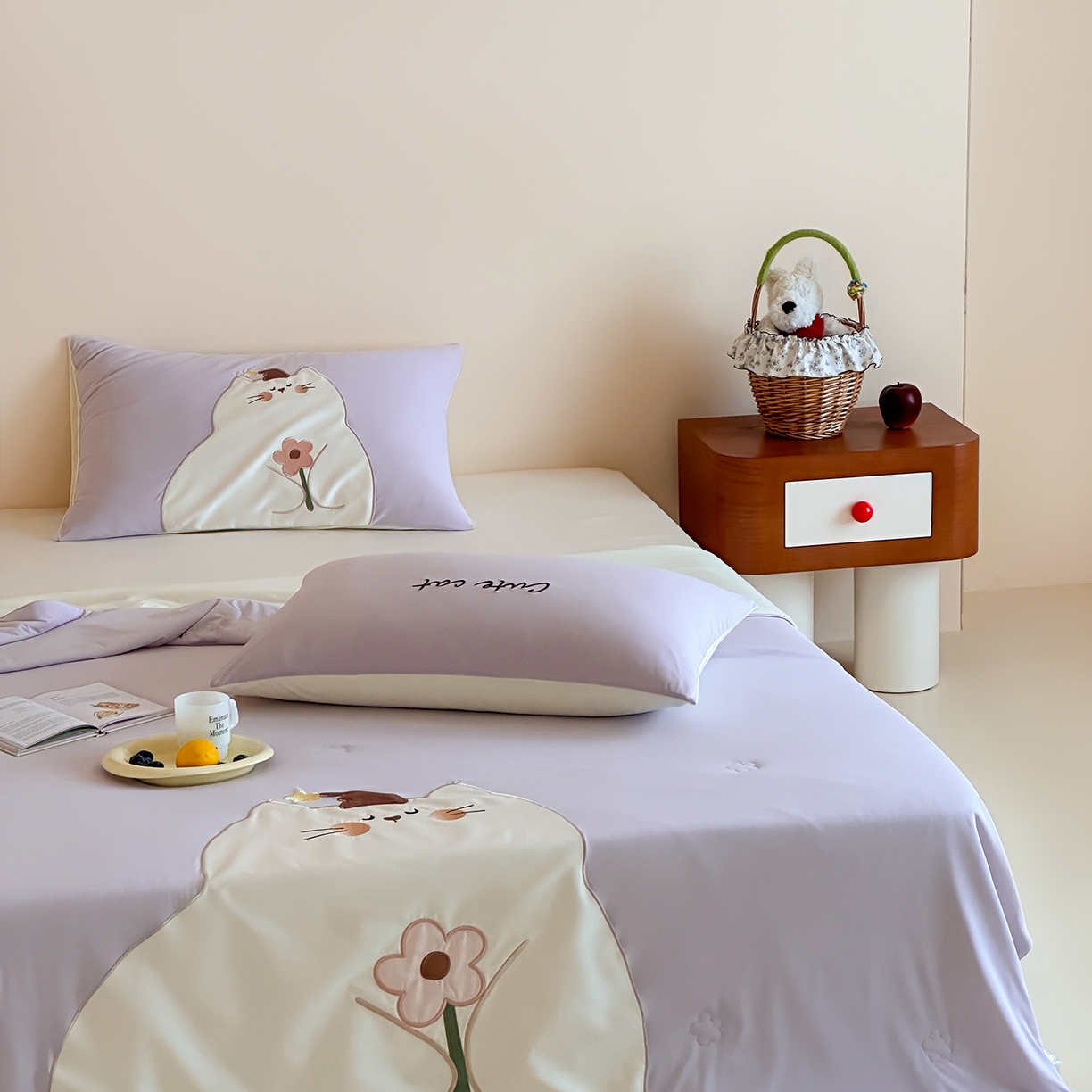 91家纺网 家纺一手货源 找家纺 傲蕾良品 2026新款冰冰鸭即刻凉感夏被-成人尺寸 治愈猫咪