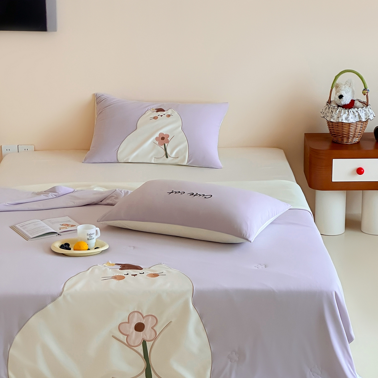 91家纺网 家纺一手货源 找家纺 傲蕾良品 2026新款冰冰鸭即刻凉感夏被-成人尺寸 治愈猫咪