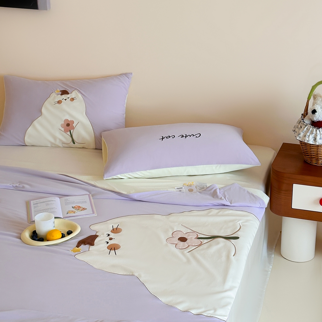 91家纺网 家纺一手货源 找家纺 傲蕾良品 2026新款冰冰鸭即刻凉感夏被-成人尺寸 治愈猫咪