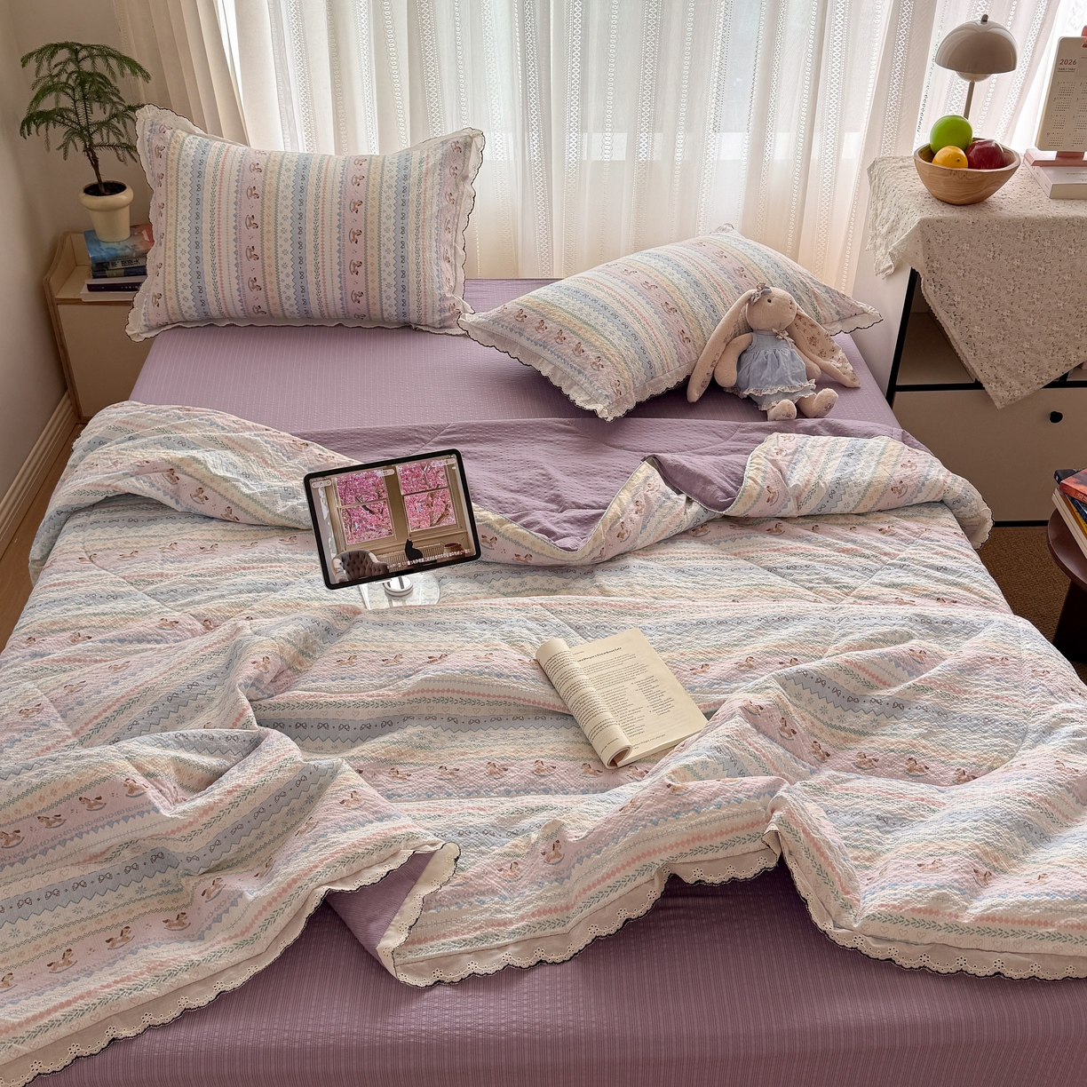 91家纺网 家纺一手货源 找家纺 （总）欧尚 2026新款蕾丝花边夏被款四件套