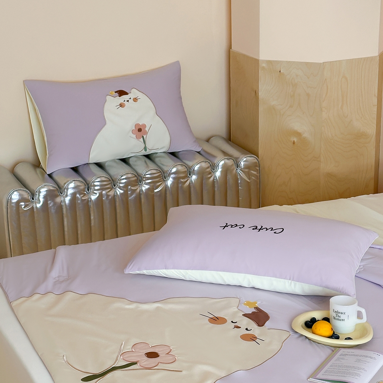 91家纺网 家纺一手货源 找家纺 傲蕾良品 2026新款冰冰鸭即刻凉感夏被-成人尺寸 治愈猫咪