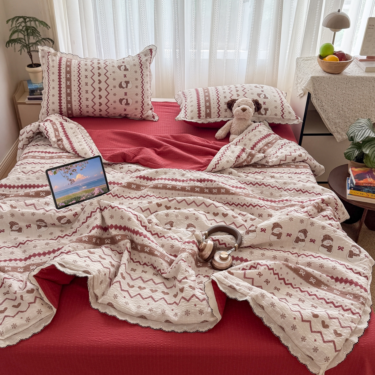 91家纺网 家纺一手货源 找家纺 （总）欧尚 2026新款蕾丝花边夏被款四件套