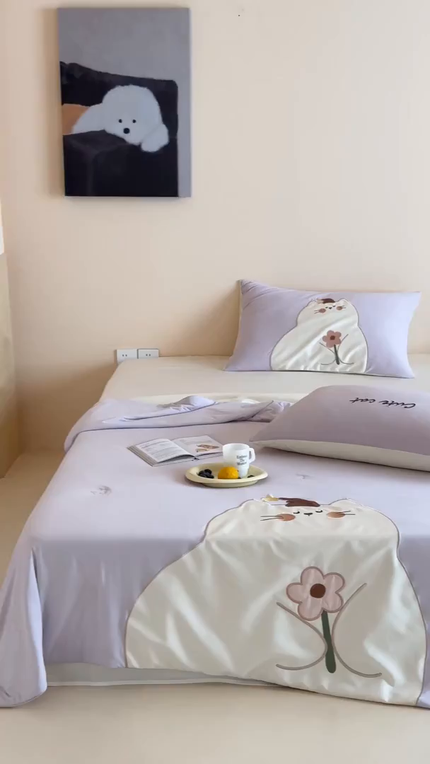 91家纺网 家纺一手货源 找家纺 傲蕾良品 2026新款冰冰鸭即刻凉感夏被-成人尺寸 治愈猫咪