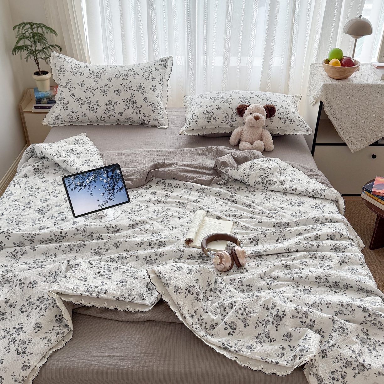 91家纺网 家纺一手货源 找家纺 （总）欧尚 2026新款蕾丝花边夏被款四件套