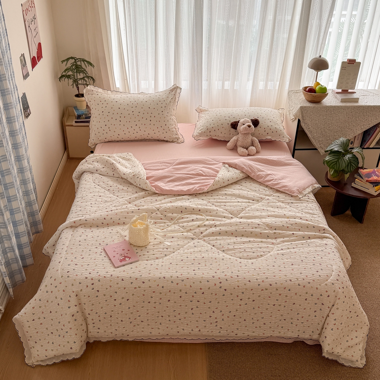 91家纺网 家纺一手货源 找家纺 （总）欧尚 2026新款蕾丝花边夏被款四件套