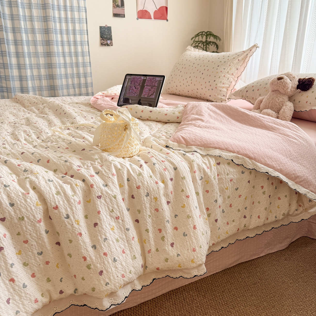 91家纺网 家纺一手货源 找家纺 （总）欧尚 2026新款蕾丝花边夏被款四件套