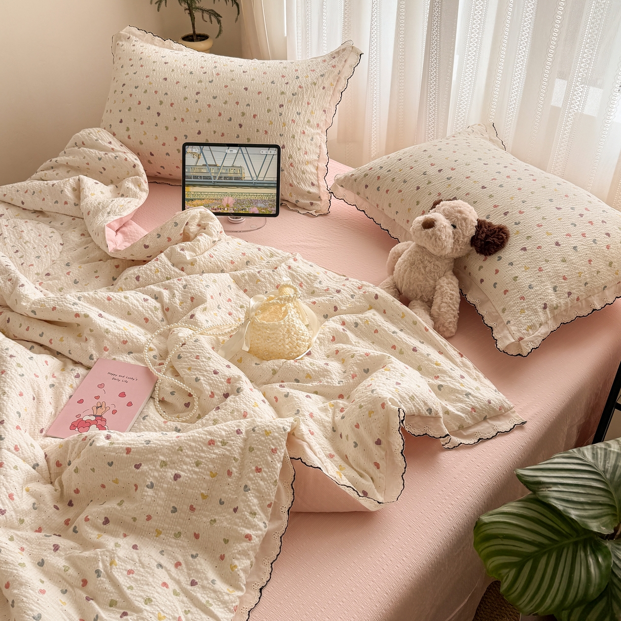 91家纺网 家纺一手货源 找家纺 （总）欧尚 2026新款蕾丝花边夏被款四件套