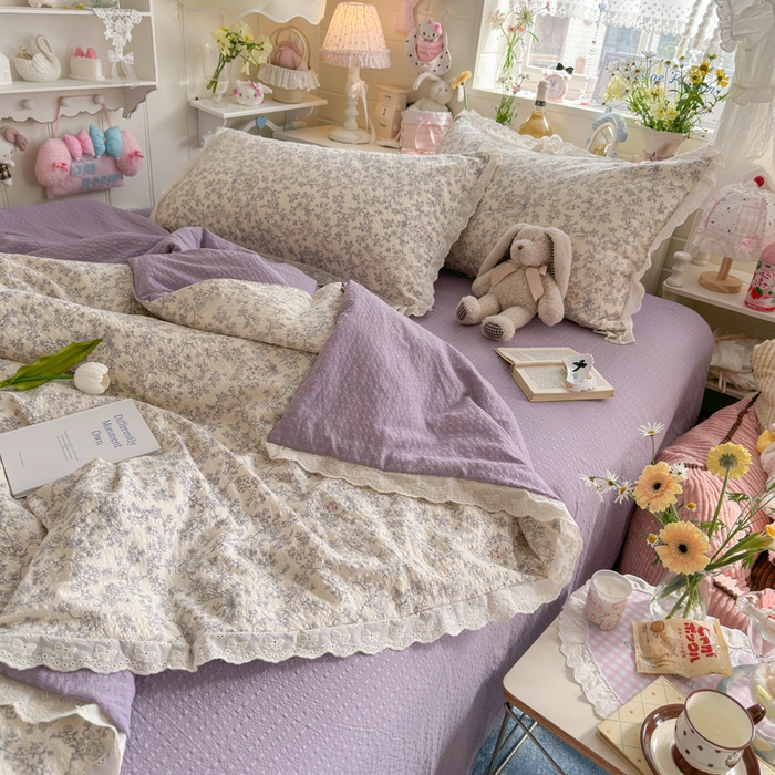 91家纺网 家纺一手货源 找家纺 几禾 2026新款泡芙纱全棉蕾丝花边夏被-花笺系列（甜系花边撞入梦境，软乎乎的质感，治愈所有疲惫） 花笺-蕾丝花匣