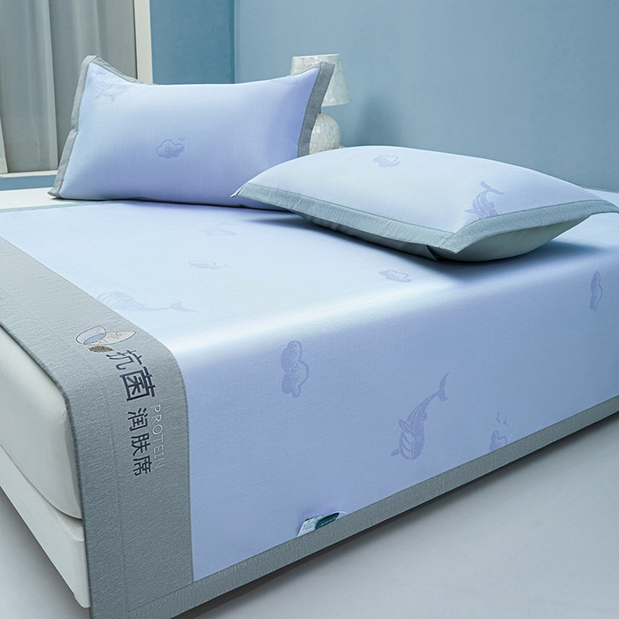 91家纺网 家纺一手货源 找家纺 （总）玖明家纺 2026新款A类精品加厚净味抗菌凉感冰丝席三件套藤席凉席