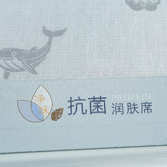 91家纺网 家纺一手货源 找家纺 玖明家纺 2026新款A类精品加厚净味抗菌凉感冰丝席三件套藤席凉席 鲸鱼-绿