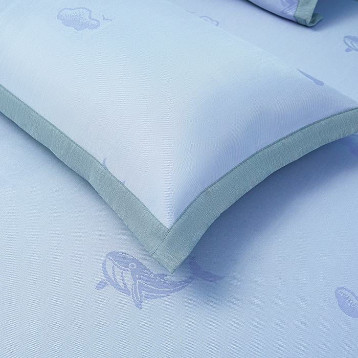 91家纺网 家纺一手货源 找家纺 玖明家纺 2026新款A类精品加厚净味抗菌凉感冰丝席三件套藤席凉席 鲸鱼-兰