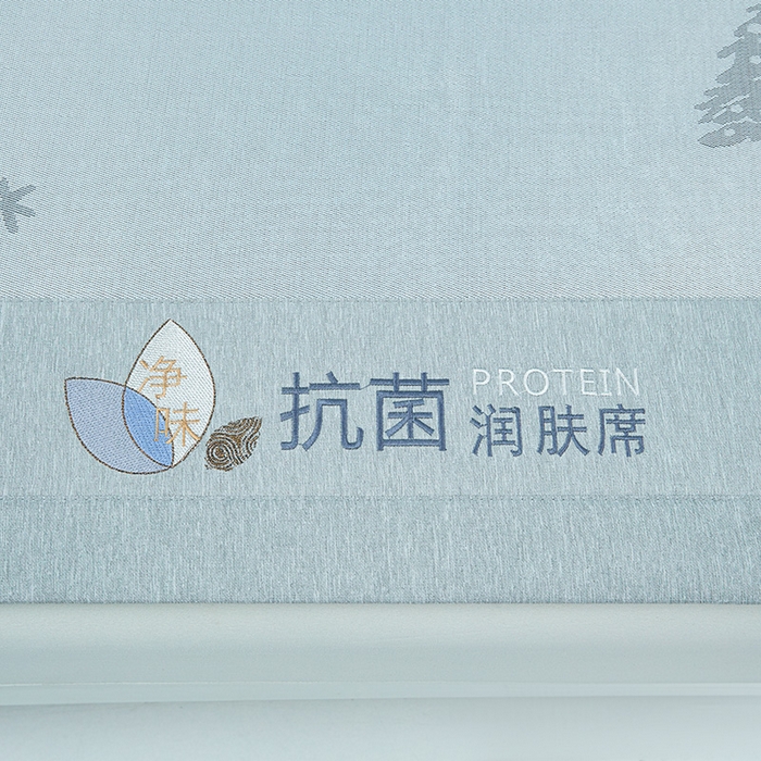 91家纺网 家纺一手货源 找家纺 玖明家纺 2026新款A类精品加厚净味抗菌凉感冰丝席三件套藤席凉席 梦幻森林-灰